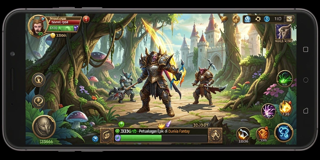 Tampilan gameplay RPG yang mendebarkan dan penuh aksi.