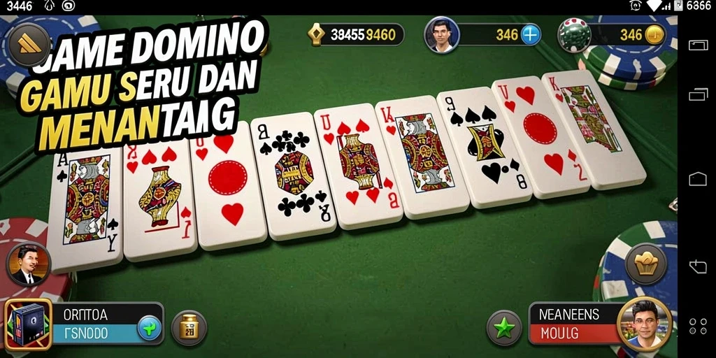 Tampilan gameplay domino yang menarik di 3446.