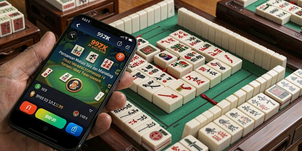 Gameplay Mahjong seru di 99ZK, penuh tantangan strategis.