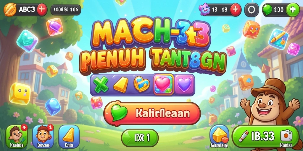 Tangkapan layar gameplay ABC33 yang menampilkan momen seru dalam permainan Match-3.