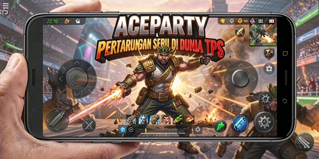 Tangkapan layar gameplay ACEPARTY yang memukau dan dinamis.