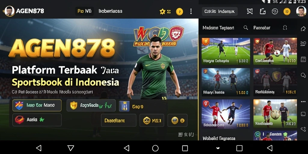 Screenshot AGEN878 menampilkan antarmuka Sportsbook yang menarik.