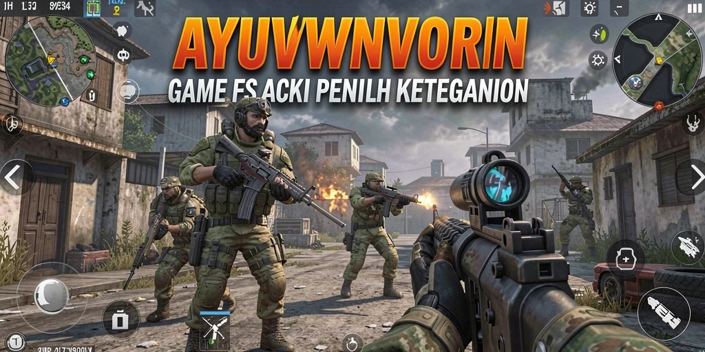 Tampilan gameplay AYUWIN dengan aksi tembak-menembak yang mendebarkan.