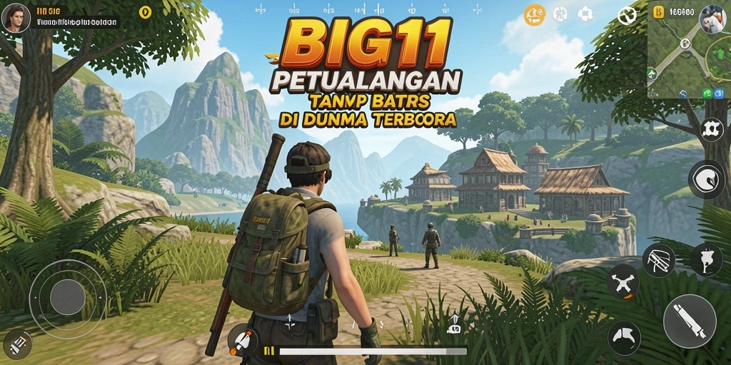 Screenshot gameplay menunjukkan petualangan mendalam di dunia terbuka.