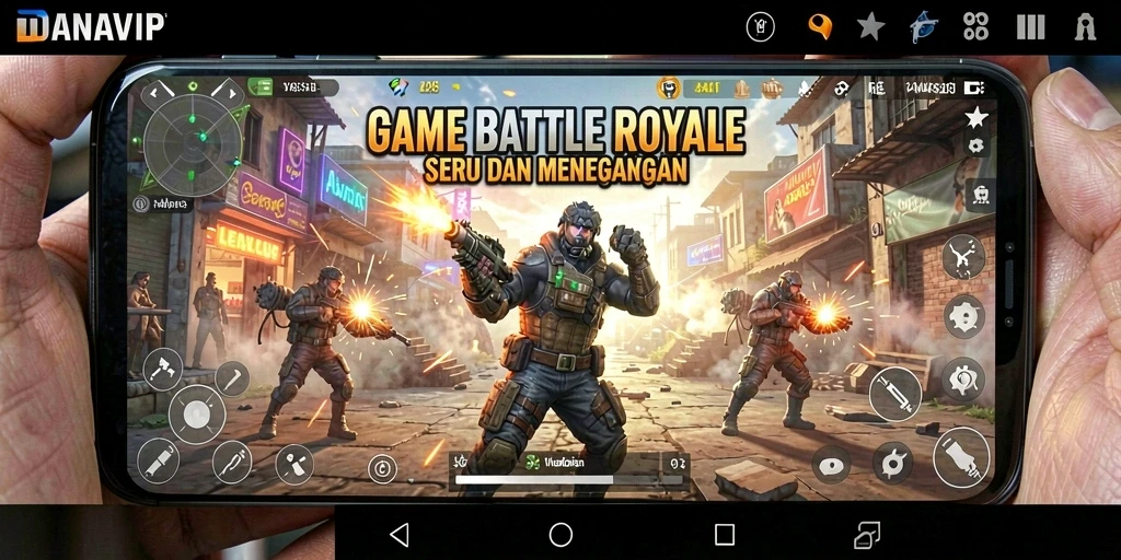 Tampilan gameplay seru dari DANAVIP dalam aksi Battle Royale.