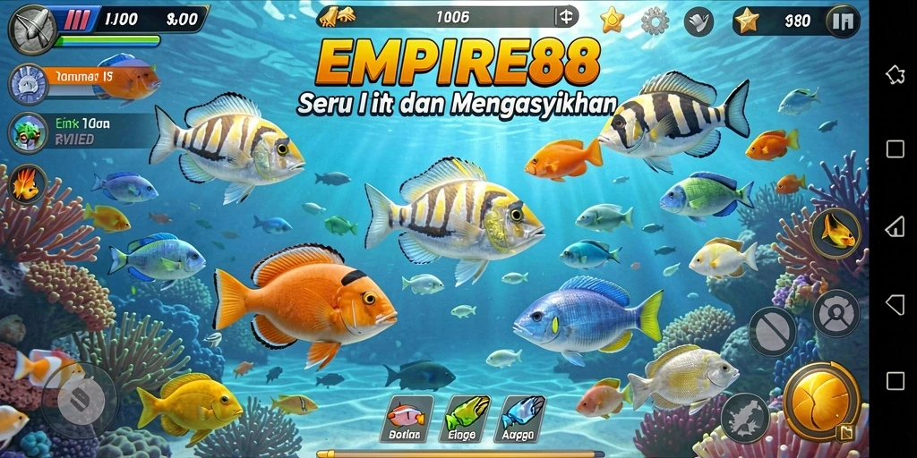 Tampilan gameplay seru di EMPIRE88 saat menembak ikan.