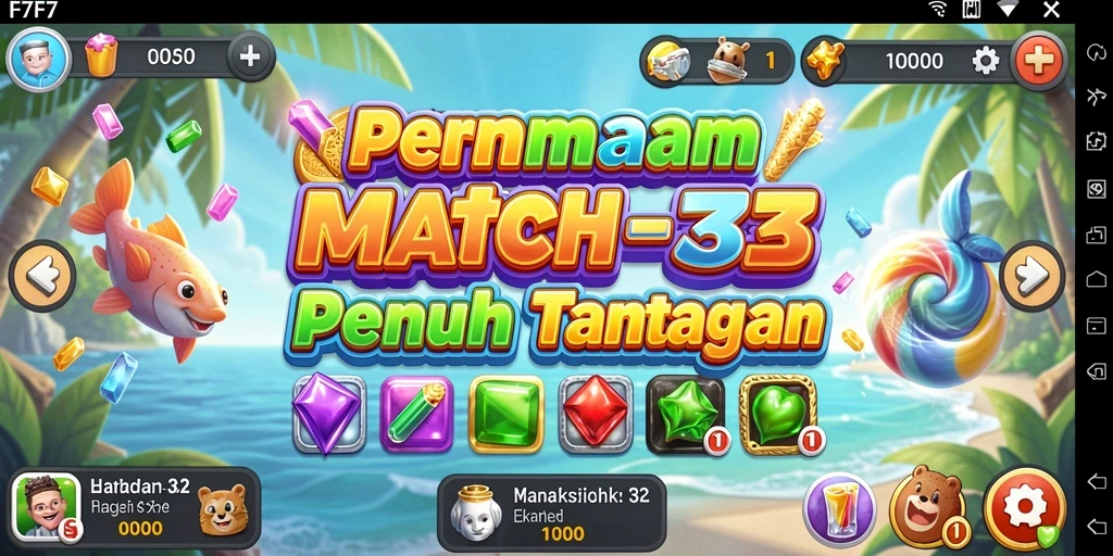 Gameplay menarik F7F7 dengan elemen Match-3.