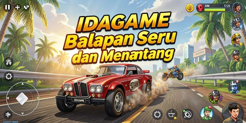 Tampilan menarik dari gameplay balapan di IDAGAME.