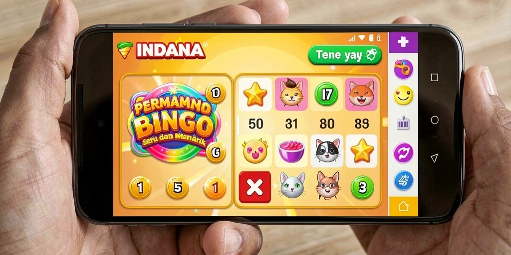 Gameplay menarik dan seru dari INDAAA dengan suasana Bingo yang menggembirakan.