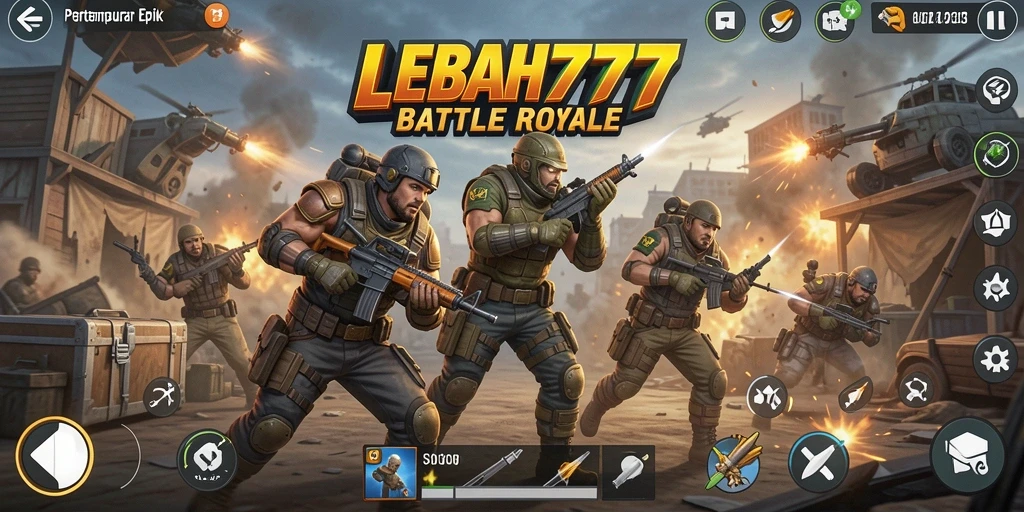 Tampilan menarik dari gameplay Battle Royale di LEBAH777.