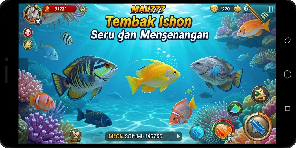 Tampilan gameplay seru menembak ikan dengan grafis menawan.