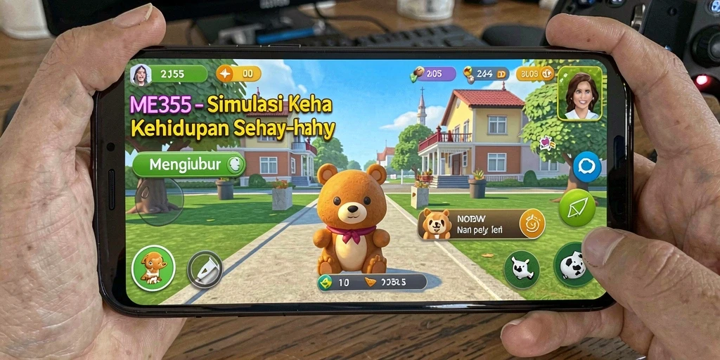 Screenshot utama ME355 menampilkan momen seru dalam gameplay simulasi.