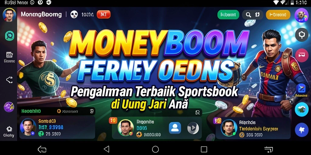 Tampilan screenshot gameplay <strong>MONEYBOOM</strong> yang menampilkan taruhan olahraga.