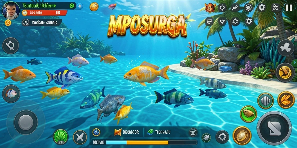 Tampilan gameplay Tembak Ikan yang seru di MPOSURGA.