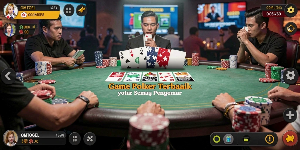 Tampilan menarik dari gameplay poker di OMTOGEL.