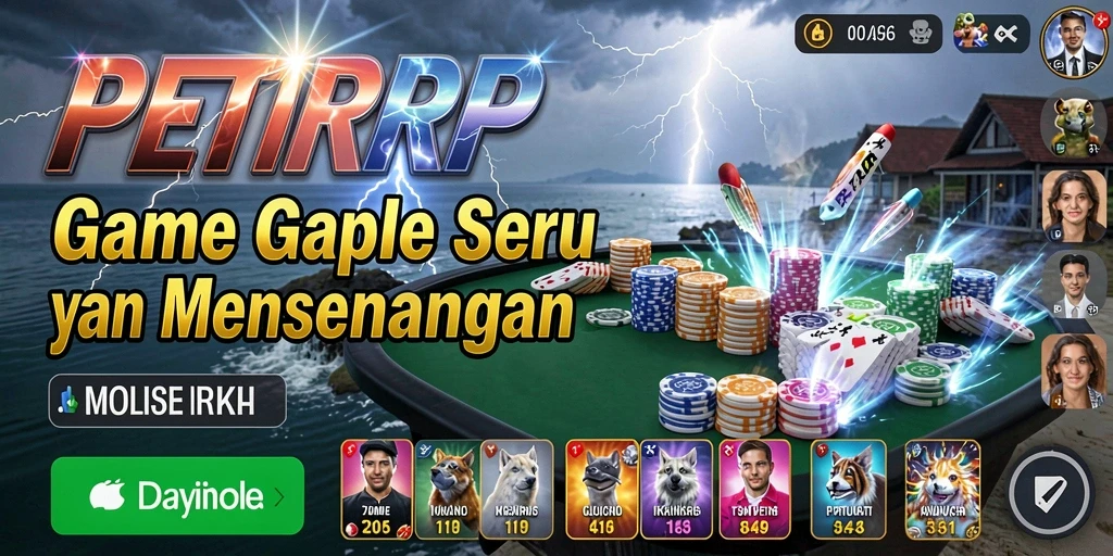 Screenshot PETIRRP menampilkan gameplay Gaple yang menarik.