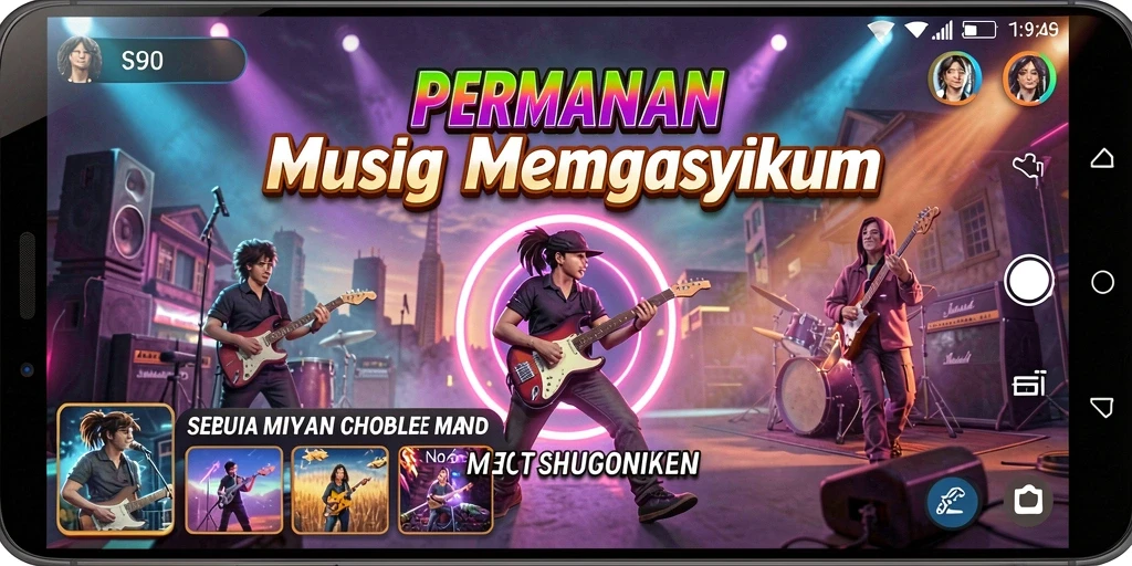 Screenshot gameplay S80 yang menampilkan keseruan bermain musik.