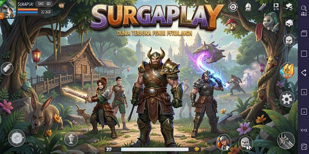 Screenshot gameplay SURGAPLAY yang menampilkan dunia terbuka yang menakjubkan.