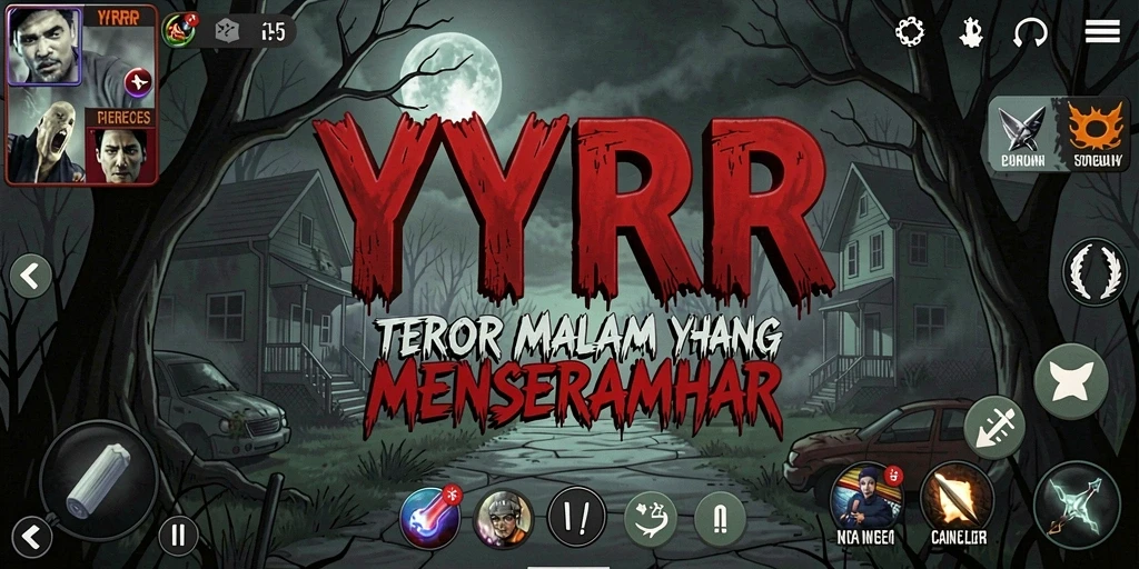 Tampilan gameplay menakutkan di YYRR dengan suasana horor yang mendalam.
